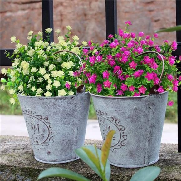 6 Bundles Outdoor Artificial Flowers UV Resistant Fake Boxwood Plants, Faux - Picture 7 of 7